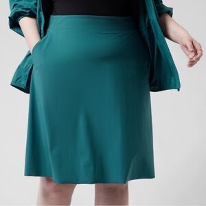 Athleta Stretch Cosmic Borealis Teal Green Skirt Athletic Comfort Womens 1X NWOT